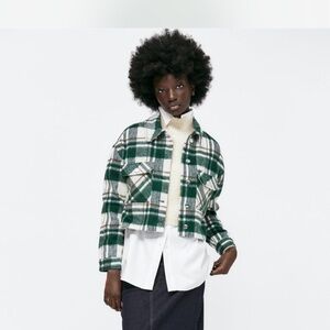 Zara plaid  Green Jacket